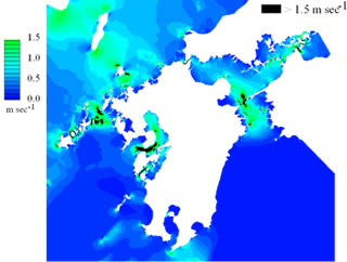 九州沿岸域の潮流速マップ　海洋の持つ潮流エネルギー推定が可能となる